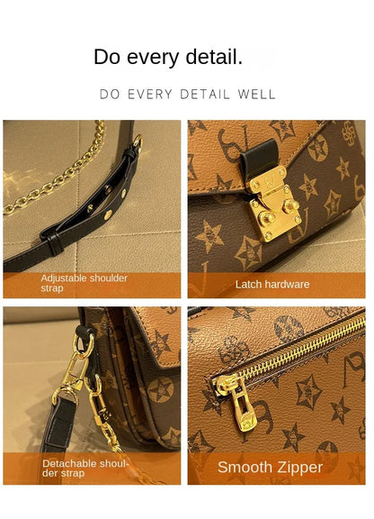 Light luxury brand women's handbag 2024 new autumn and winter high-end fashion designer mailman bag shoulder crossbody bag