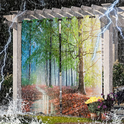 Patio Curtains Outdoor Waterproof Thermal Insulated Blackout Curtain For Garden Door Pool Hut Pavilion Gazebo Pergola Drapes