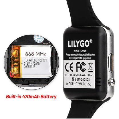 LILYGO T Watch S3 Lora Meshtastic Tracker ESP32-S3 WIFI Bluetooth LoRa Repeater IoT BMA423 Sensor with Mic Speaker Program
