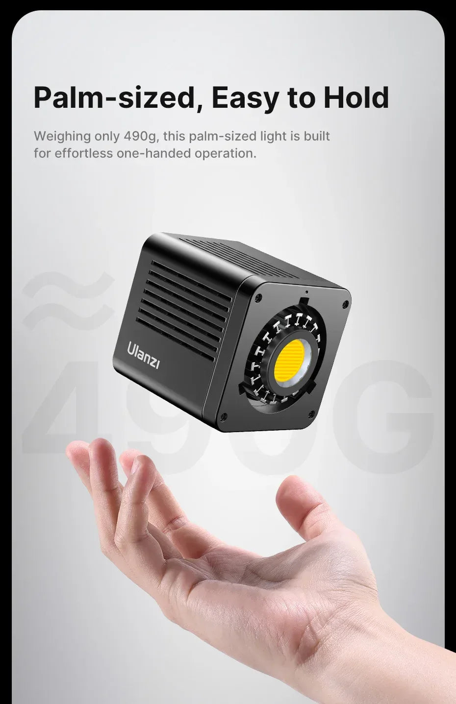 Ulanzi L023 40W Pro Portable LED Video Light Bi-Color COB Photographic Studio Light 2500K-6500K 3400mAh for Video Live-streaming