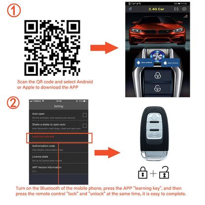 Universal Car alarm with remote starter Autostart system Start stop button system Car accessories Alarm automotive Smart lock