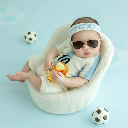 Football Baby Theme Newborn Photography Props Sports Soccer Boy Outfits Infant Top+Pants Set Studio Shooting Photo Accessories