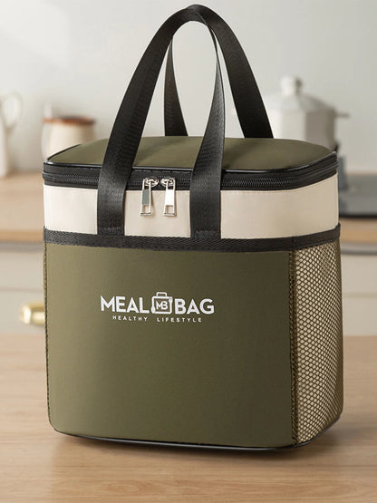 Portable lunch bag food insulated box Waterproof shoulder strap insulated box, hand-held lunch box bag, fresh aluminumA-DH