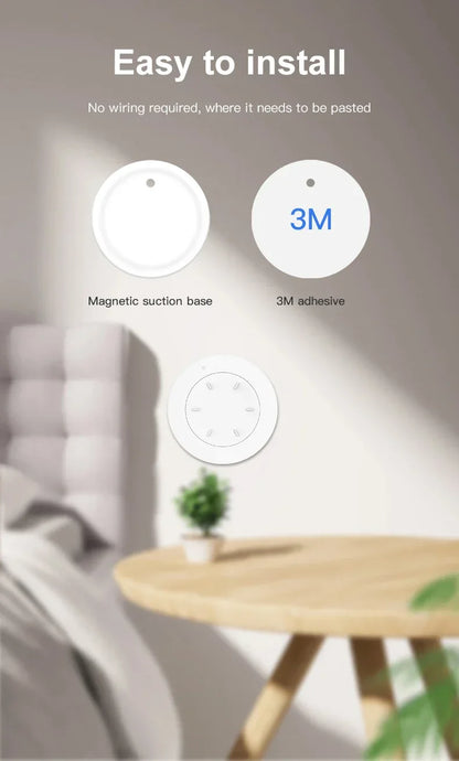 Tuya ZigBee Smart Knob Scene Switch Wirelessly Controls Lights Curtains And Switches Via The Tuya Smart app