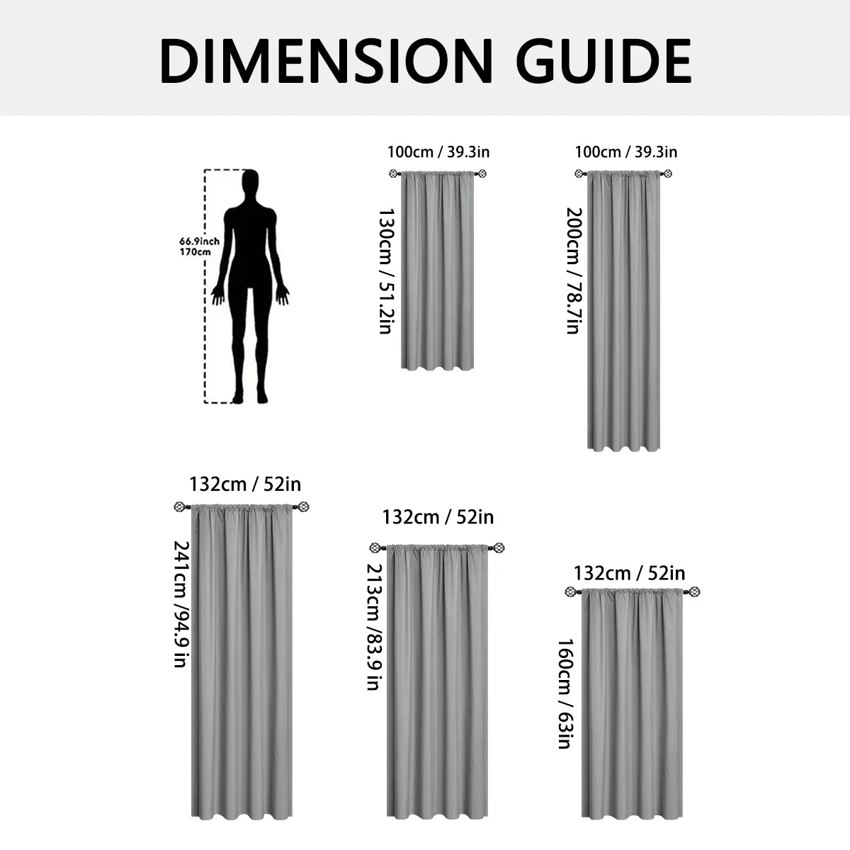1pc 100% Blackout Curtain, Solid Color Curtains with Rod Pocket, Bedroom Living Room Curtains for Windows Curtain