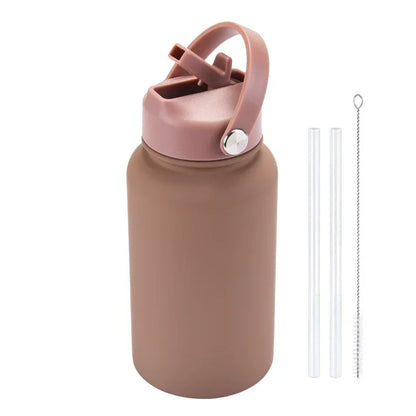 PuraCool Personalised Water Bottle 650ml/22oz Insulated Thermos Customised Tumbler Flask with Straw