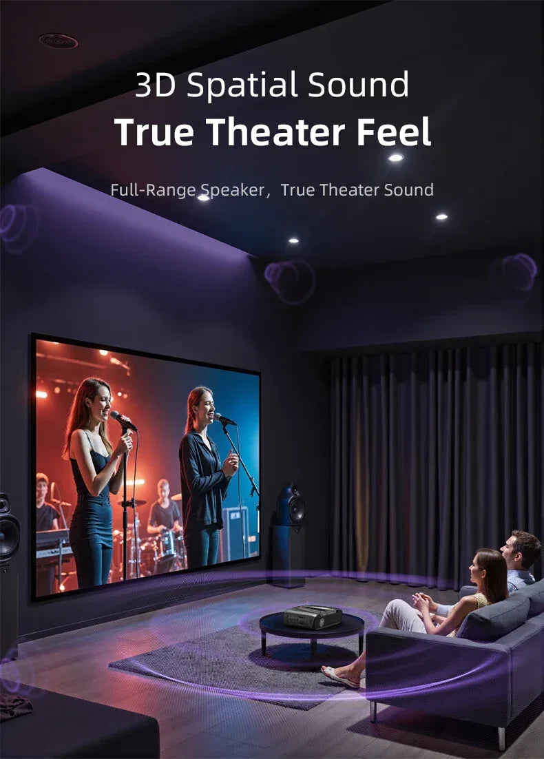 Smart 2K 4K Full HD 1080P Portable Projector Auto Focus Android WiFi Home Cinema Outdoor Game Video Beam Karaoke Projector
