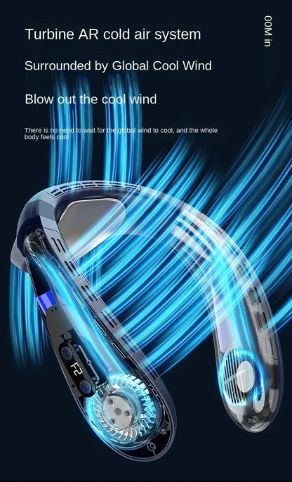 New Neck Air Conditioner Portable Neck Fan Rechargeable Semiconductor Cooling Bladeless Fan Outdoor Personal Fan Wearable Cooler