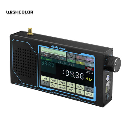 Wishcolor ATS25 ULTRA FM SW SSB MW LW AIR SDR Receiver Aviation Band Receiver Supports Bluetooth WiFi with 4-inch Touch Screen