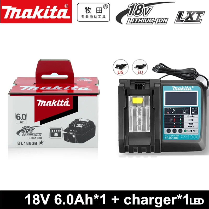 Genuine Makita 6.0Ah for Makita 18V Battery BL1830B BL1850B BL1850 BL1840 B0L1815 Replacement Lithium Battery DC18RC Chargers