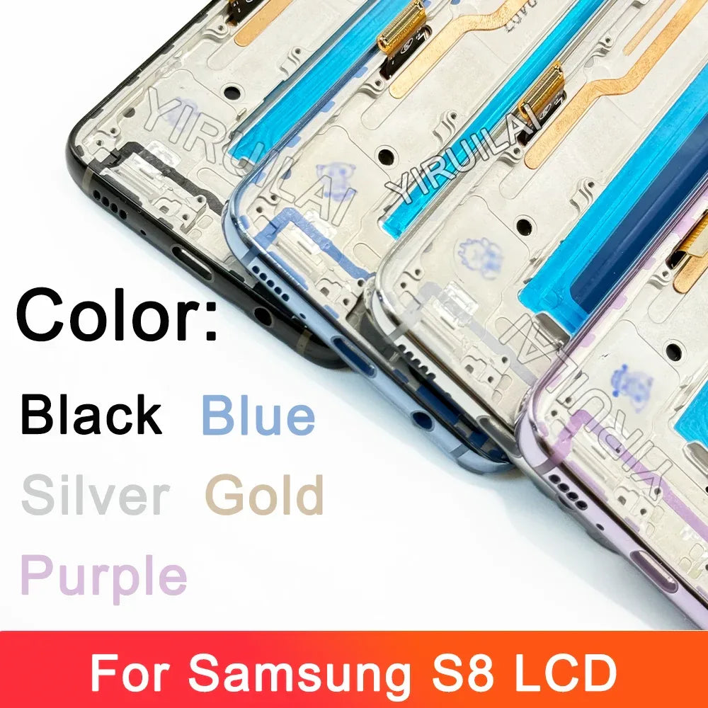 TFT Screen For Samsung Galaxy S8 LCD With Frame G950F G950U Touch Screen Repairment Parts Assembly Display Without Fingerprints