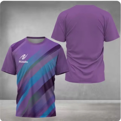 Nittaku Table Tennis T-shirt Victory Light Color Printed Men's Summer New Sports T-shirt Training Quick Drying T-shirt