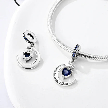 925 Silver Valentine's Day Charms Bead Sparkling Sweet Heart Rose Bear Charm Fit Original Bracelet Bangle Woman DIY Jewelry Gift