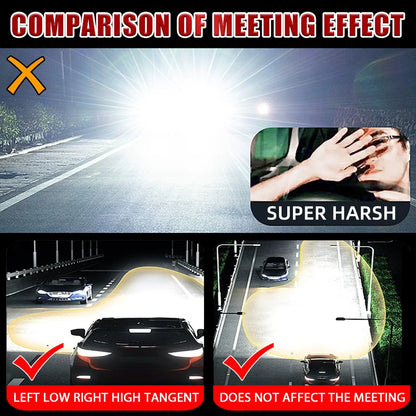 3.0 Inch Bi LED Projector Hella Lenses H4 H7 9005 9006 Car Headlight Bulbs Retrofit Kits Angel Eyes Halo Lights WHITE DRL 120W