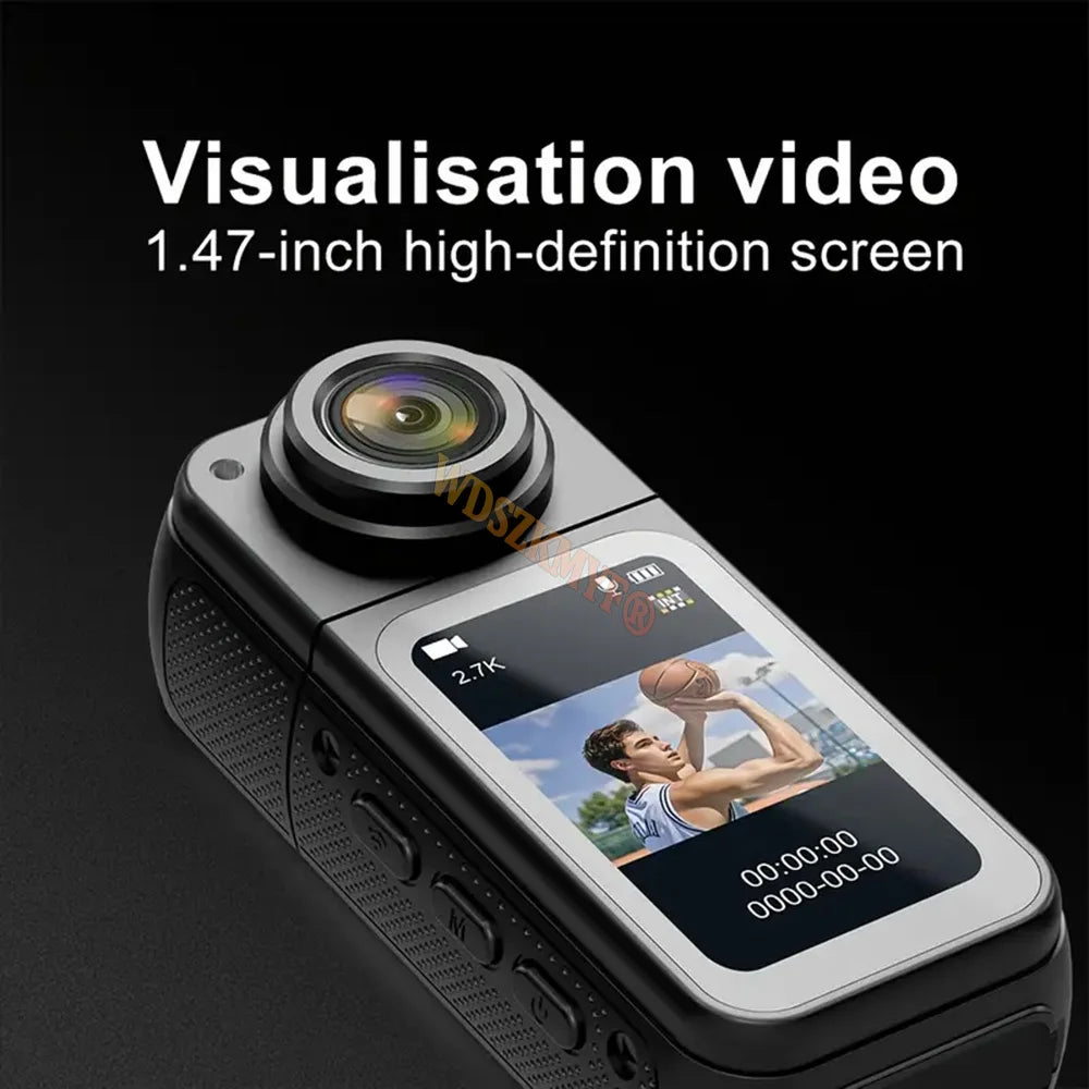 2.7K 180° Rotatable Wifi Outdoor Sports Camera 1.4Inch Screen Thumb Action Cam Motorcycle Road Sport Magnetic Attraction Bracket
