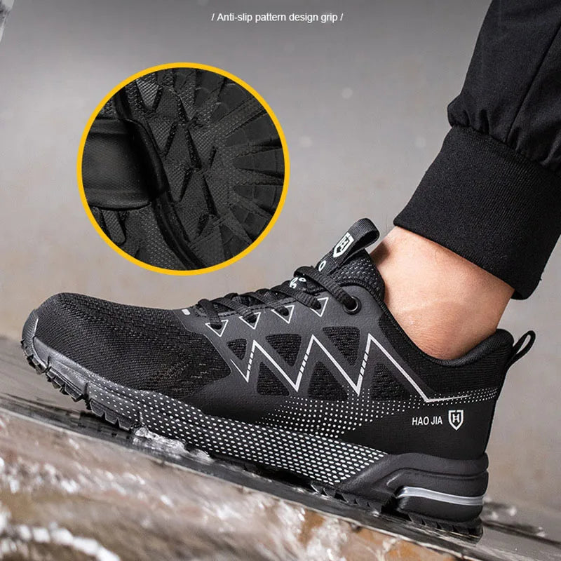 Oulylan Puncture Proof Work Safety Boots Man Breathable Work Shoes Male Men's Fashion Safety Shoes  Steel Toe Sneakers