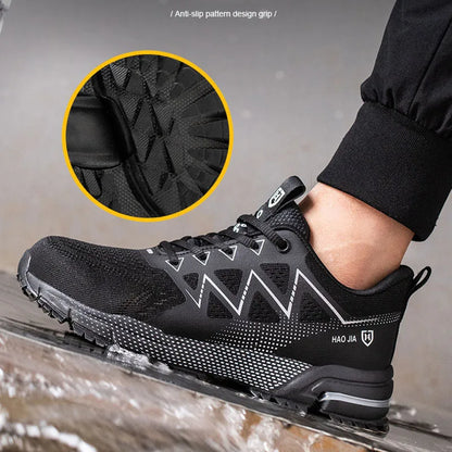 Oulylan Puncture Proof Work Safety Boots Man Breathable Work Shoes Male Men's Fashion Safety Shoes  Steel Toe Sneakers
