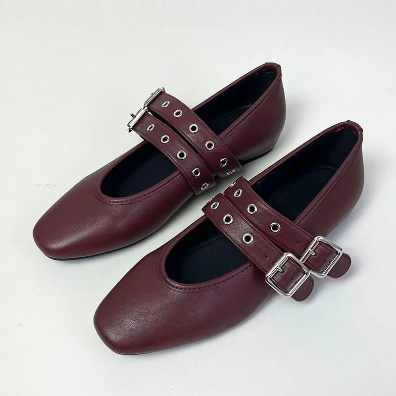 Female Buckle Strap Footwear Round Toe Ladies Flats With Dance Shoes Soft Fashion Shallow Women Ballet Flats Shoes