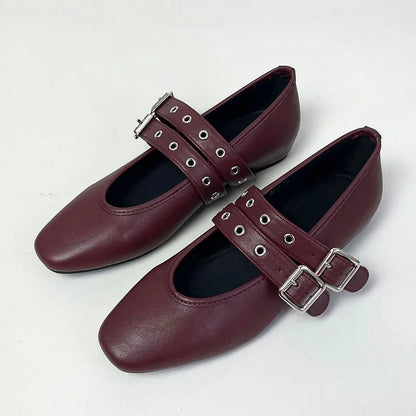Female Buckle Strap Footwear Round Toe Ladies Flats With Dance Shoes Soft Fashion Shallow Women Ballet Flats Shoes