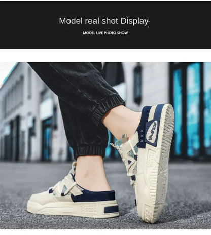 Slipper Mens Shoes Summer Thick Sole Breathable Comfortable Half Slippers Outdoor Youth Skateboard Shoes Casual Sneakers for Men