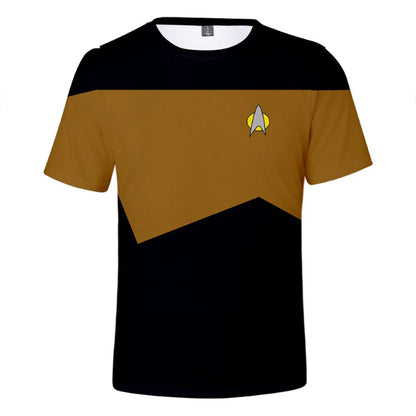 Summer fashion and creative interstellar fans 3D printing simple and personalized casual short sleeves