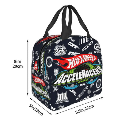 Custom Hot Wheels For Fans Thermal Insulated Lunch Bag Cartoon Sport Car Portable Lunch Container Travel Multifunction Food Box