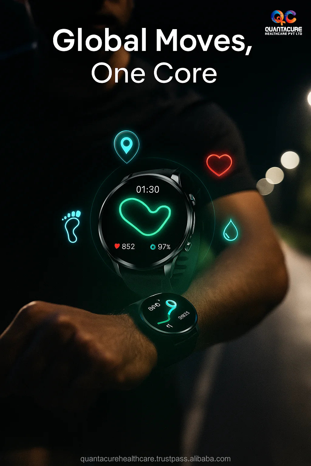 2025 QC AX08 H18 Android Smartwatch 4G GPS WiFi NFC 32GB Storage 1.95 AMOLED Display IP67 Health Tracker 1100mAh Compass Email