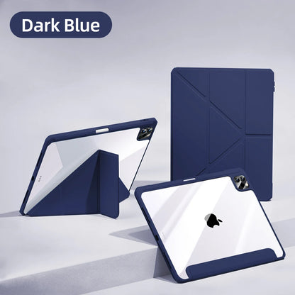 For iPad Case 2024 Air 11 13 M2 Pro 11 13 for 10 Gen Pro 10.5 10.2 9th 8th 6th 5th 9.7 Mini 6 Acrylic Smart Case with Pen Holder