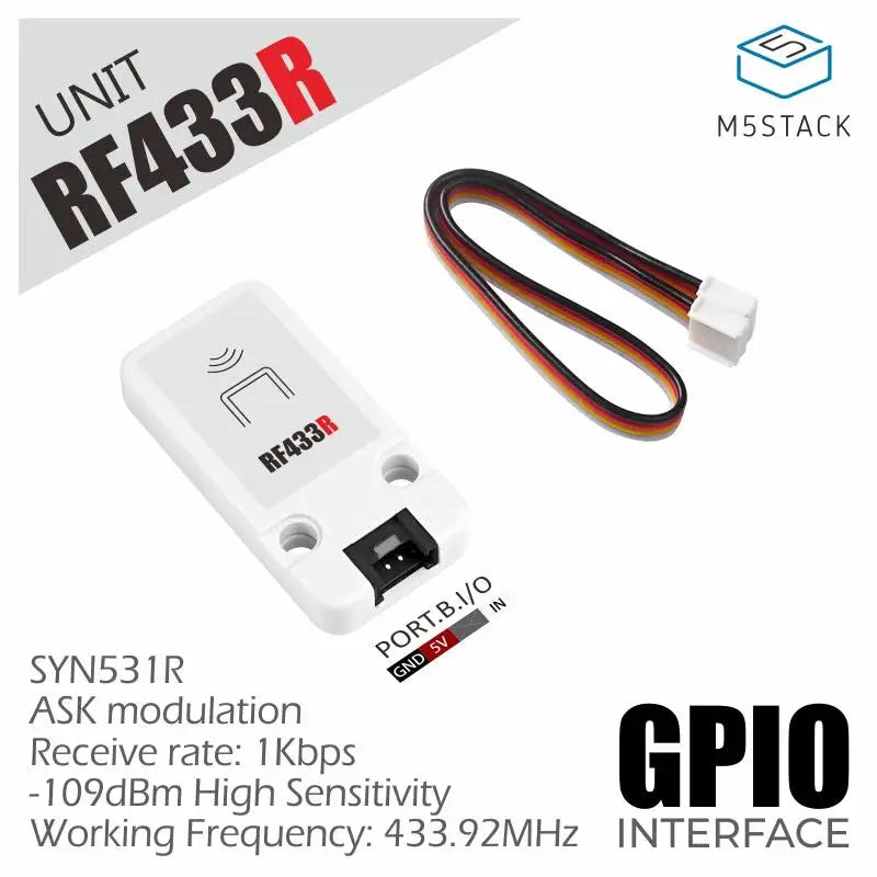 M5Stack RF433R/T Wireless RF Transmitter & Receiver Working Frequency 433.92MHz for IoT RF Remote Control Automation Application
