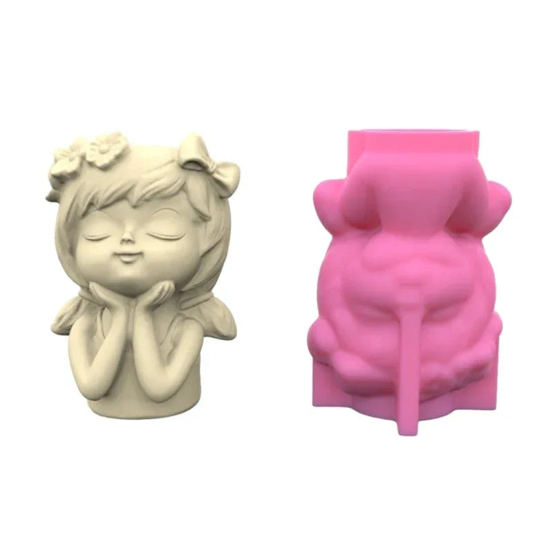 21 Types Nonstick Girls Pen Holder Mold Flower Pot Silicone Mold DIY Crafts Ornament Tool DIY Succulent Planter Mold