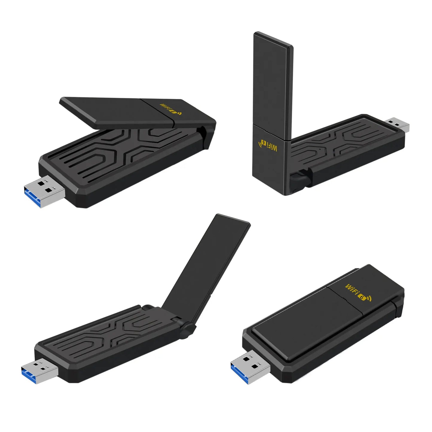 Wifi 6 USB Dual Band Wireless Network Card 1800Mbps 2.4GHZ with Antenna USB3.0 Wireless Adapter for Laptop Desktop Computer