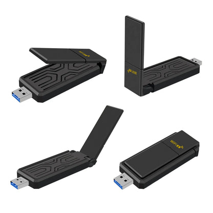 Wifi 6 USB Dual Band Wireless Network Card 1800Mbps 2.4GHZ with Antenna USB3.0 Wireless Adapter for Laptop Desktop Computer