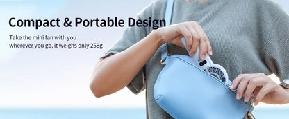 5200mAh Portable Mini Handheld Fan with LED Display Semiconductor Refrigeration 100 Speeds USB Rechargeable Battery Outdoor Fan