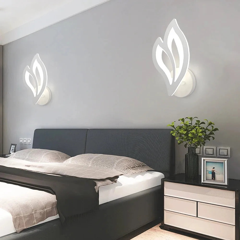 Modern LED Wall Lamp Bedroom Bedside Leaf Wall Lamp Sconces Living Room Home Indoor Lighting Fixture Minimalist Led Night Light