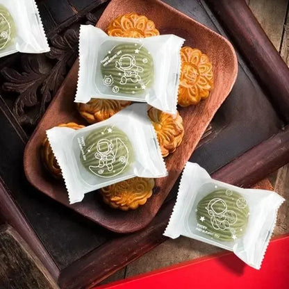100Pcs Mooncake Wrapping Bag Machine Seal Plastic Bags For Egg Yolk Cookie Packaging Mid-Autumn Festival Party Decor Supplies