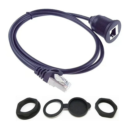 CAT6 RJ45 Socket Cable for Industrial Control Chassis CAT 6 Head Waterproof Panel RJ45 Network Male to Female Extension Cable