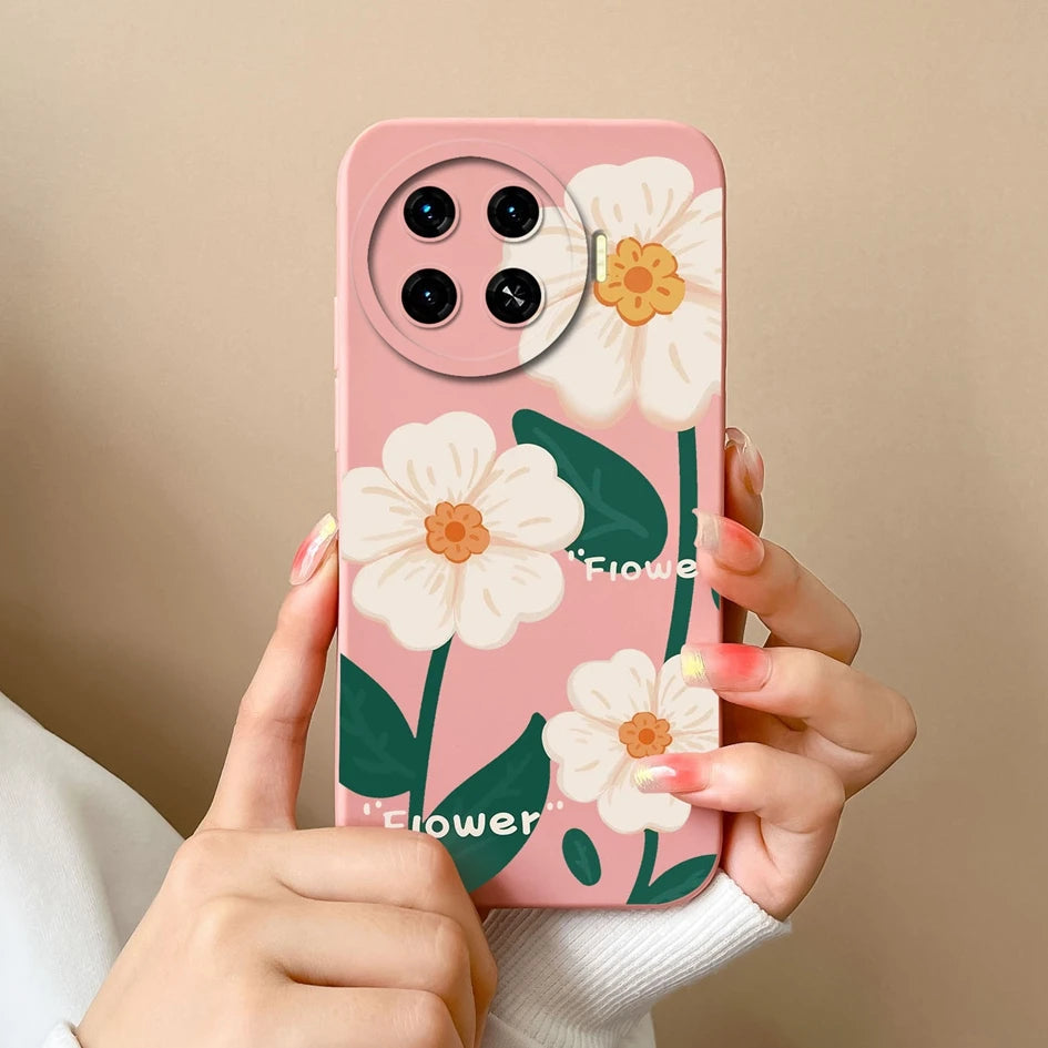 Cover For Tecno Spark 20 Pro+ 4G Case Phone Bags Pretty Flower Liquid Soft Silicone Shell For Tecno Spark20 Pro Plus Funda Coque