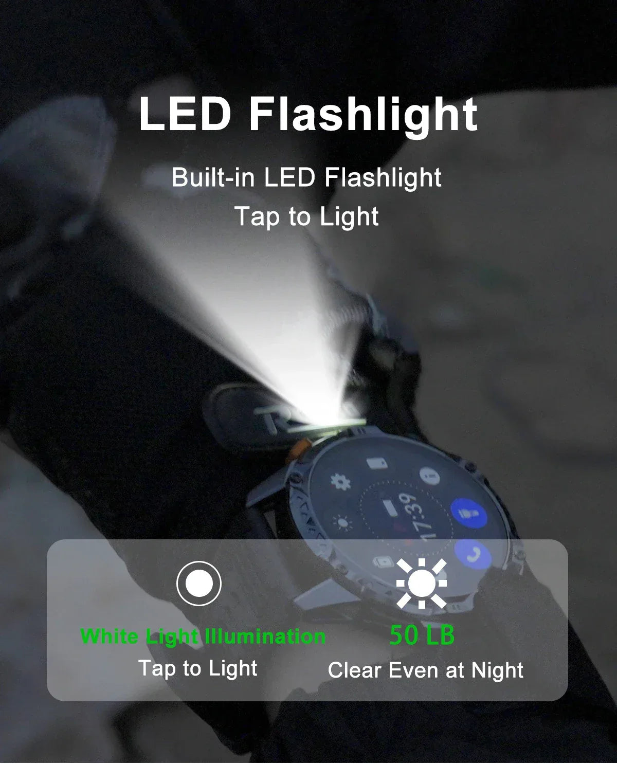 LIGE New Military For T-Rex 3 Ultra Smart Watch 1000mAh Battery IP68 Waterproof Compass Flashlight Sports Tracker Smartwatch Men