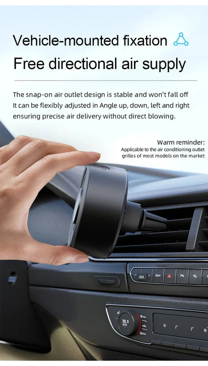 New car aromatherapy fan, USB cool seven color ambient lighting, three adjustable car fans, large truck van car fan