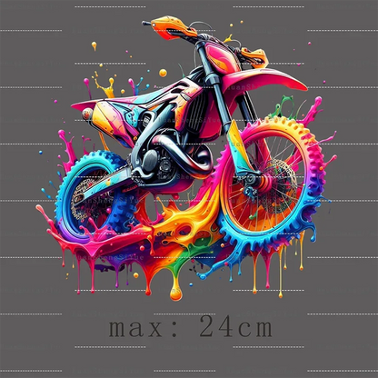 Color Fluid Painting Ironing Sticker Clothes DTF Fashion T-shirt Hoodie DIY Jacket Patch Hot Paste Paper