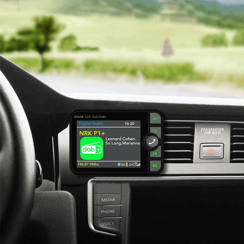 Stereo Digital Signal Broadcast Adapter DAB+ Receiver Digital Broadcast Bluetooth-compatible 5.0 Music Player Hands-free for Car