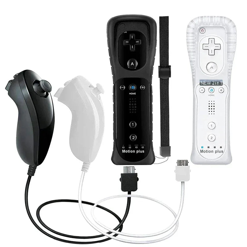 a Whole Set Remote Controller with Nunchuck Controller for  Wii Games Control for Wii Console Wireless Gamepad with Motion Plus