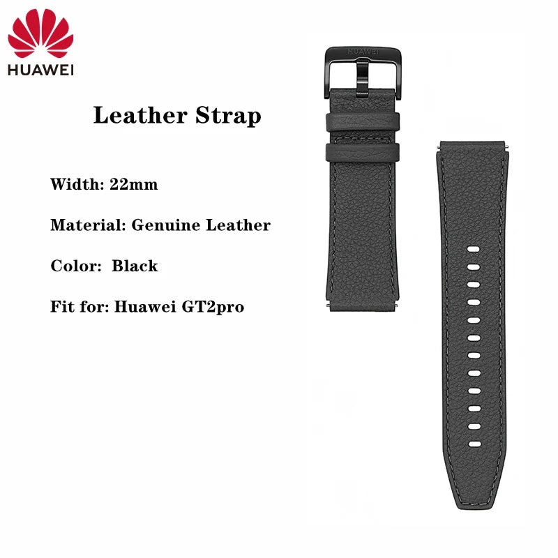 Original Huawei GT2 pro FKM Rubber Sport Band for GT2Pro 22mm Genuine Leather Watch Strap Fluoroelastomer Wristband