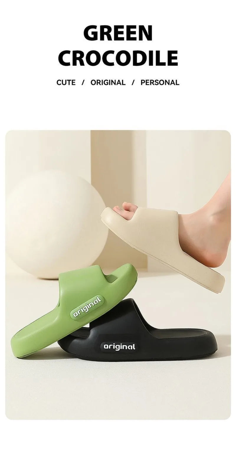 Step on Shit Slippers Female Summer Eva Indoor Home Household Mute Thick-soled Bathroom Non-slip Not Smelly FootMan Sandals.
