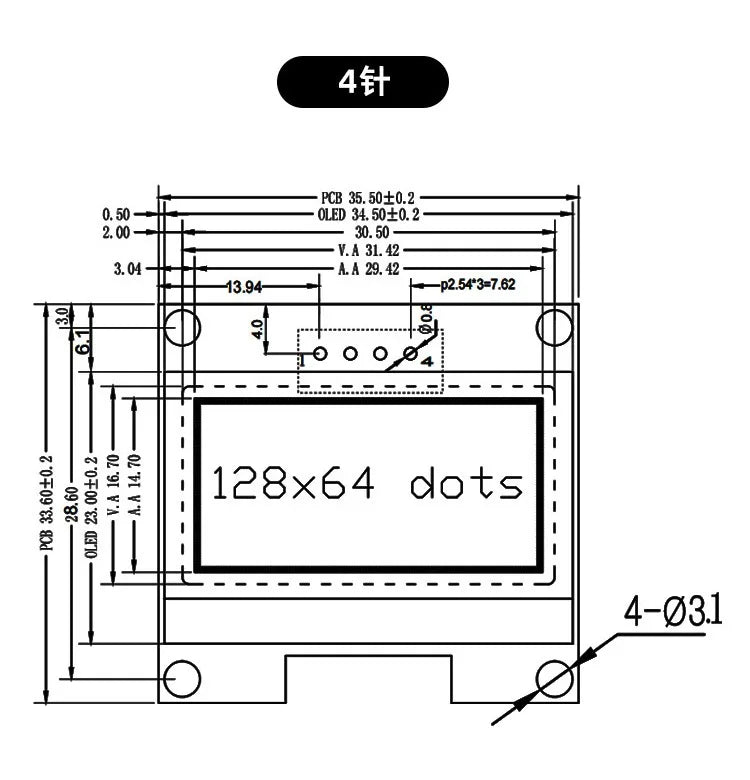 1.3" OLED Display Module White/Blue Color Drive Chip CH1106 128X64 1.3 inch OLED LCD LED IIC I2C Communicate For Arduino