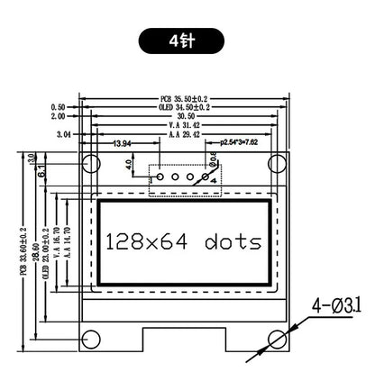 1.3" OLED Display Module White/Blue Color Drive Chip CH1106 128X64 1.3 inch OLED LCD LED IIC I2C Communicate For Arduino