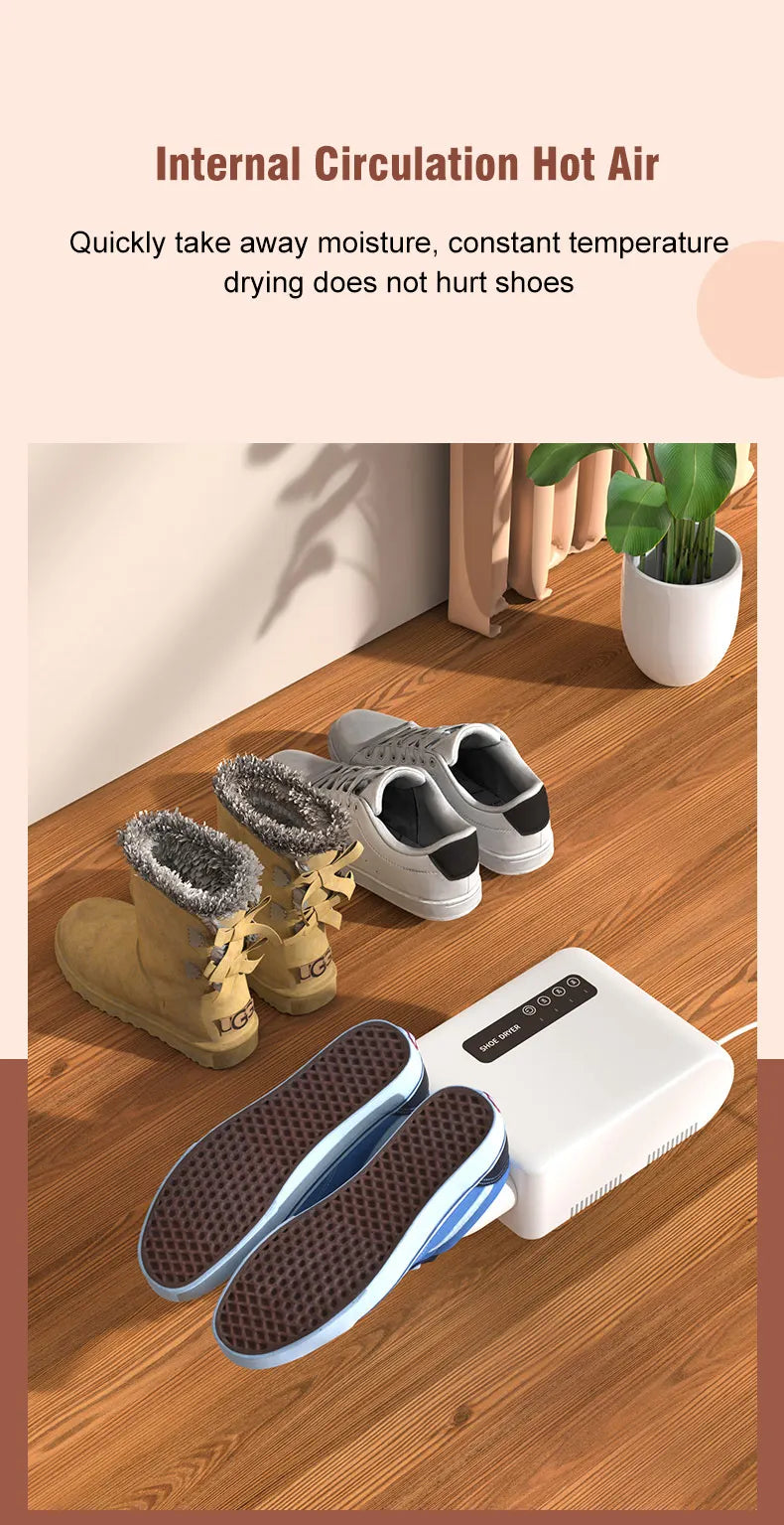 Boots Shoes Dryer Deodorizer with Heat Dehumidifier Device Foot Warmer Heater for Home Adjustable Portable Electric Shoes Dryer