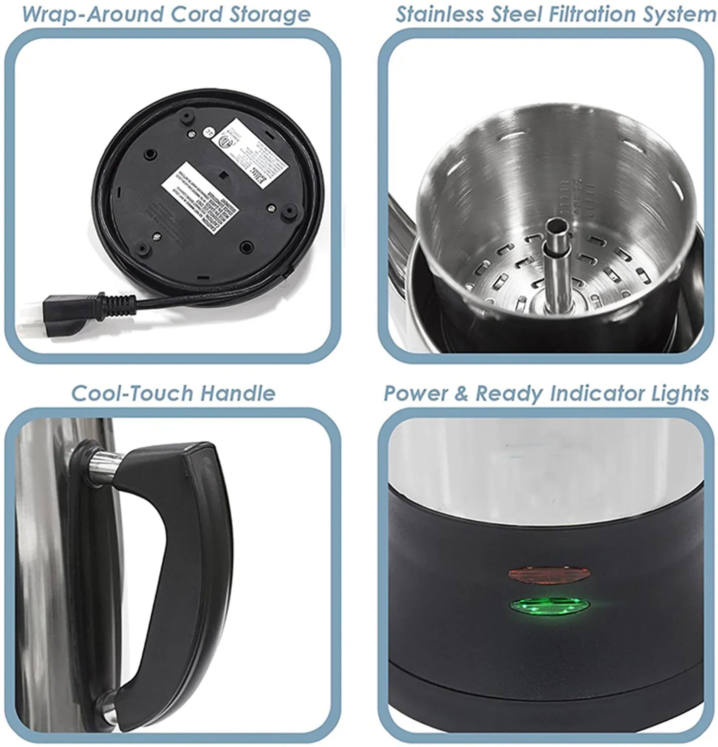 Stainless Steel Electric Coffee Percolator 110v 220v Coffee Maker Pot Cafe  Maker Coffee Tools Gift for Coffee Lovers 12Cups