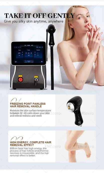3500W Freezing Point Private Parts Body Face 808nm Diode Laser Hair Removal Machine Multifunction Permanent Painless Epilator