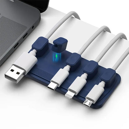 Magnetic Cable Management Holder Desktop Cable Clip Multipurpose Cord Keeper For Home Office For Mouse Charging Cables Storage